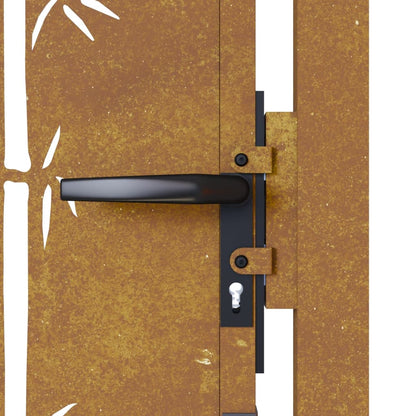 Hageport 105x205 cm cortenstål bambusdesign