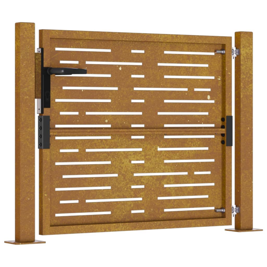 Hageport 105x105 cm cortenstål firkantet design