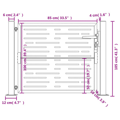 Hageport 105x105 cm cortenstål firkantet design
