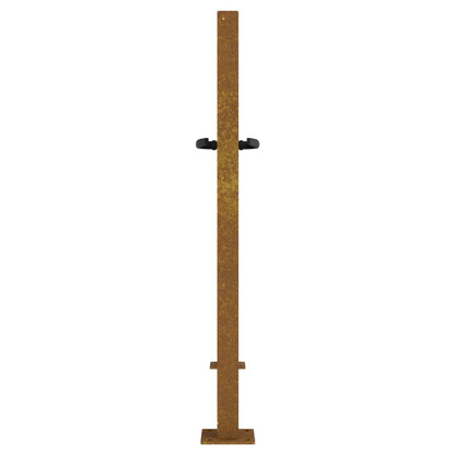 Hageport 105x105 cm cortenstål bambusdesign