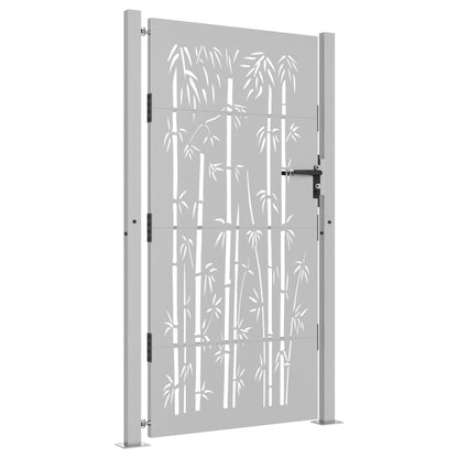 Hageport 105x180 cm cortenstål bambusdesign