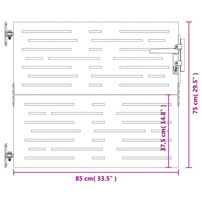 Hageport 85x75 cm cortenstål firkantet design