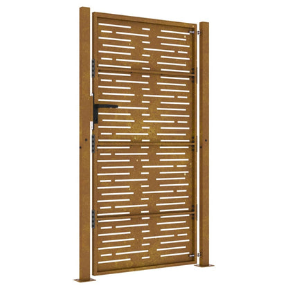 Hageport 105x205 cm cortenstål firkantet design