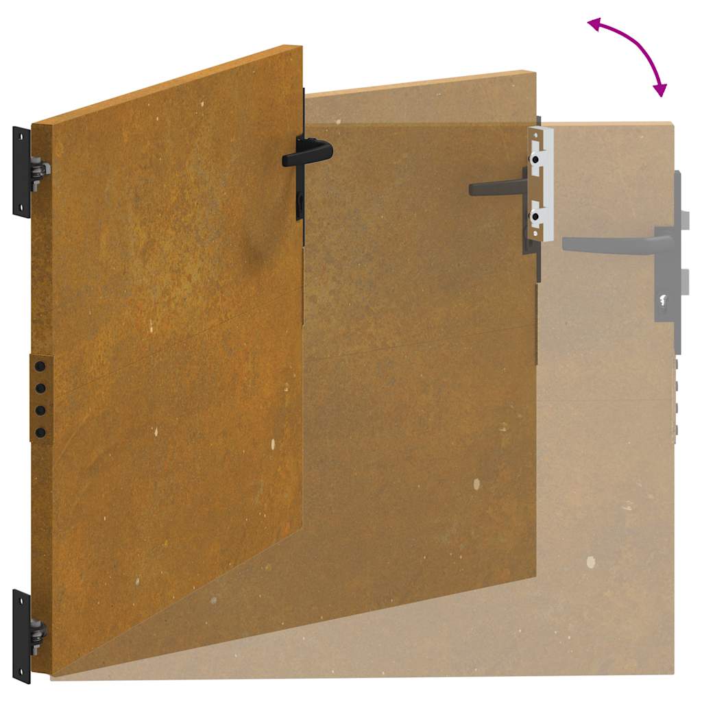 Hageport 85x100 cm cortenstål