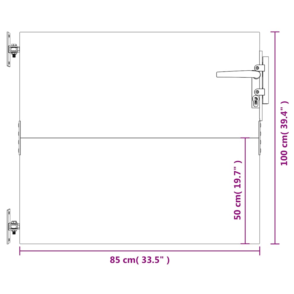 Hageport 85x100 cm cortenstål