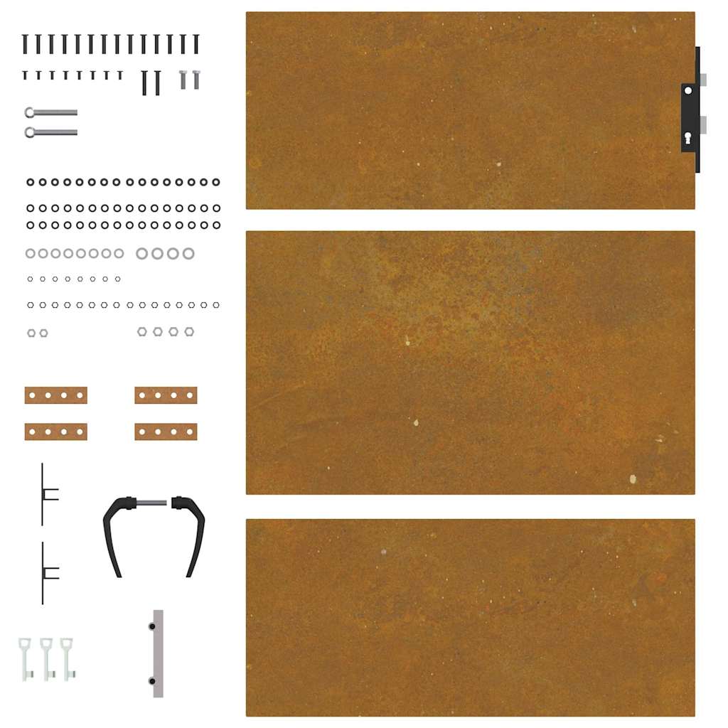 Hageport 85x125 cm cortenstål