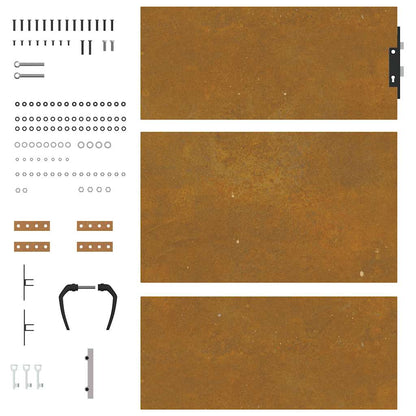 Hageport 85x150 cm cortenstål