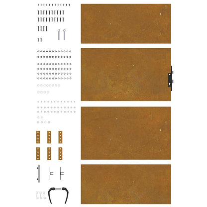 Hageport 85x175 cm cortenstål