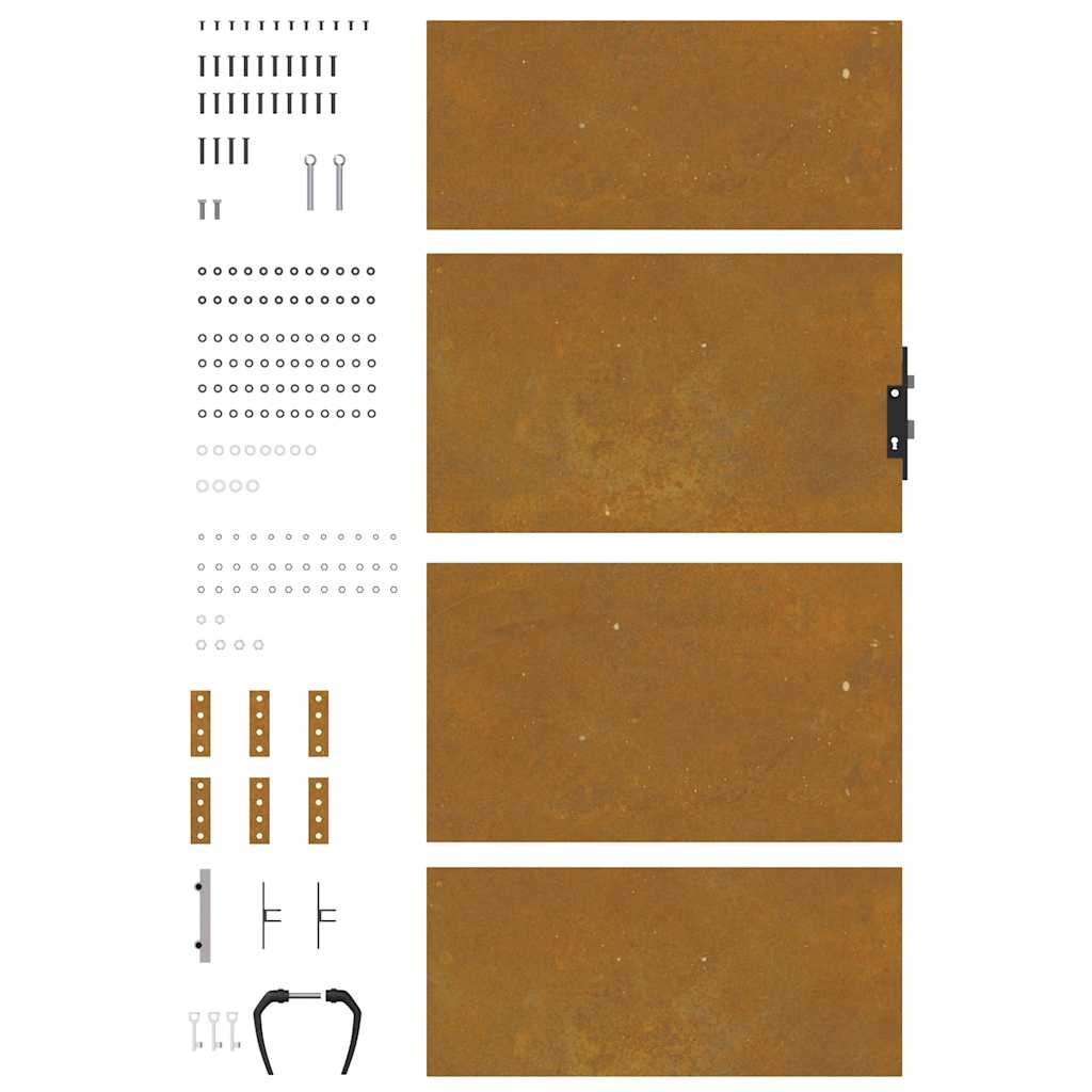 Hageport 85x200 cm cortenstål
