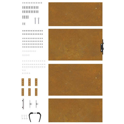 Hageport 85x200 cm cortenstål