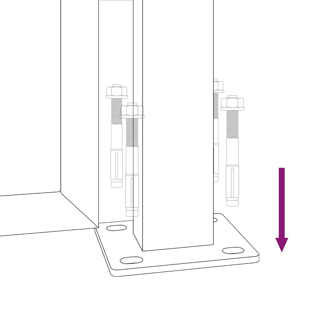 Hageport 105x205 cm cortenstål