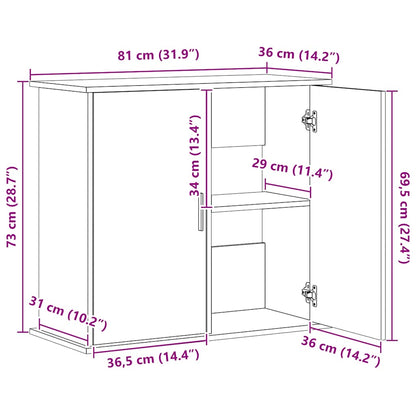 Akvariumstativ sonoma eik 81x36x73 cm konstruert tre