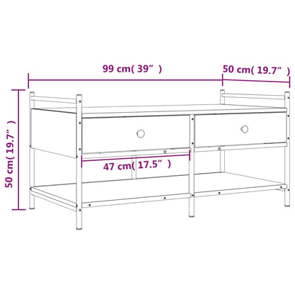 Salongbord svart 99x50x50 cm konstruert tre