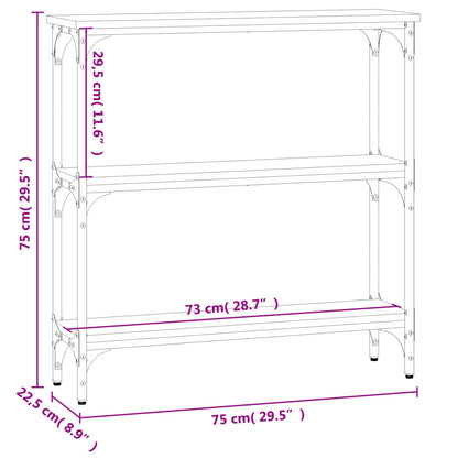 Konsollbord brun eik 75x22,5x75 cm konstruert tre