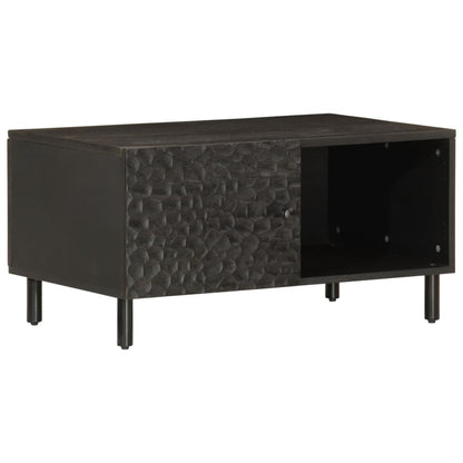 Salongbord svart 80x50x40 cm heltre furu