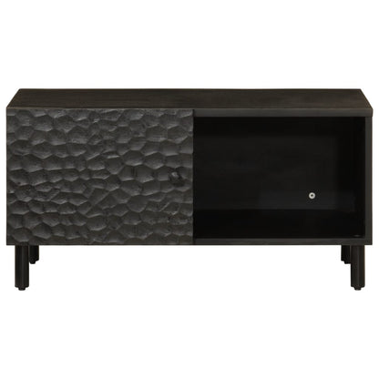 Salongbord svart 80x50x40 cm heltre furu