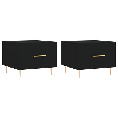 Salongbord 2 stk svart 50x50x40 cm konstruert tre