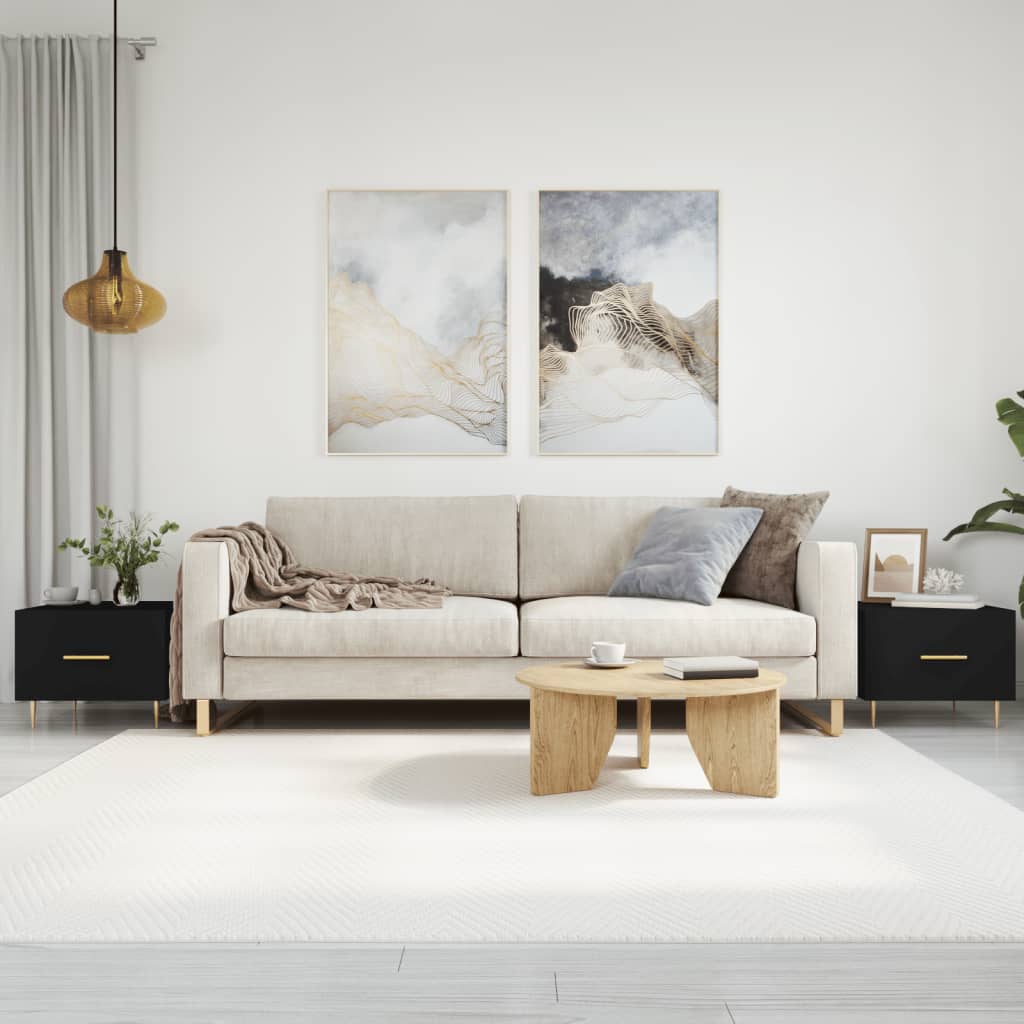 Salongbord 2 stk svart 50x50x40 cm konstruert tre