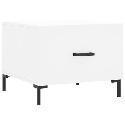 Salongbord hvit 50x50x40 cm konstruert tre