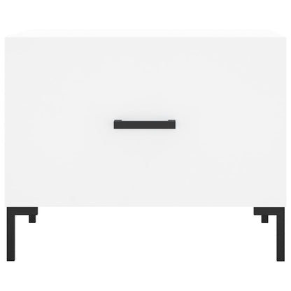Salongbord hvit 50x50x40 cm konstruert tre