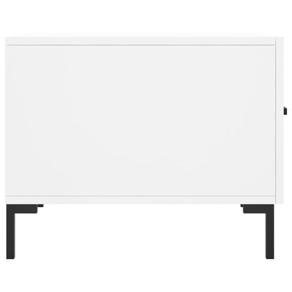 Salongbord hvit 50x50x40 cm konstruert tre