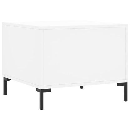 Salongbord hvit 50x50x40 cm konstruert tre