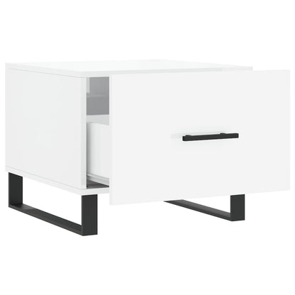 Salongbord høyglans hvit 50x50x40 cm konstruert tre