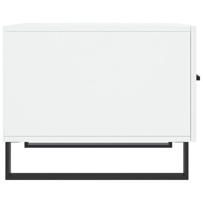 Salongbord høyglans hvit 50x50x40 cm konstruert tre
