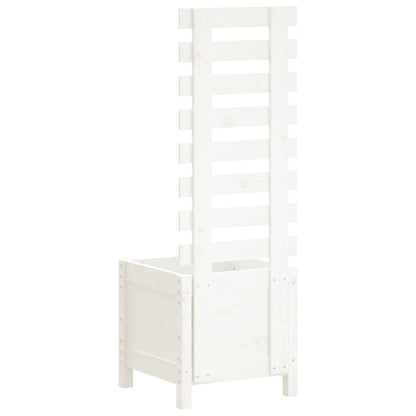 Hageplantekasse med stativ hvit 39x39,5x114 cm heltre furu