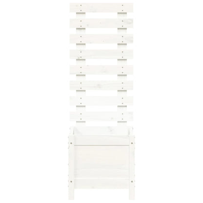 Hageplantekasse med stativ hvit 39x39,5x114 cm heltre furu