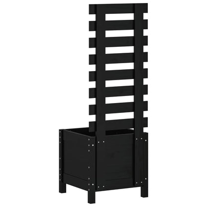 Hageplantekasse med stativ svart 39x39,5x114 cm heltre furu