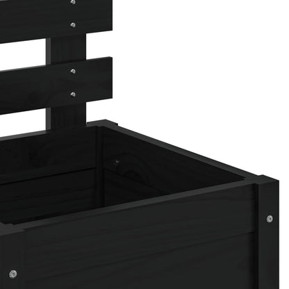Hageplantekasse med stativ svart 39x39,5x114 cm heltre furu