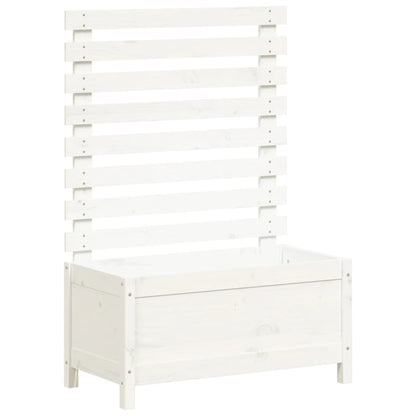 Hageplantekasse med stativ hvit 79x39,5x114 cm heltre furu