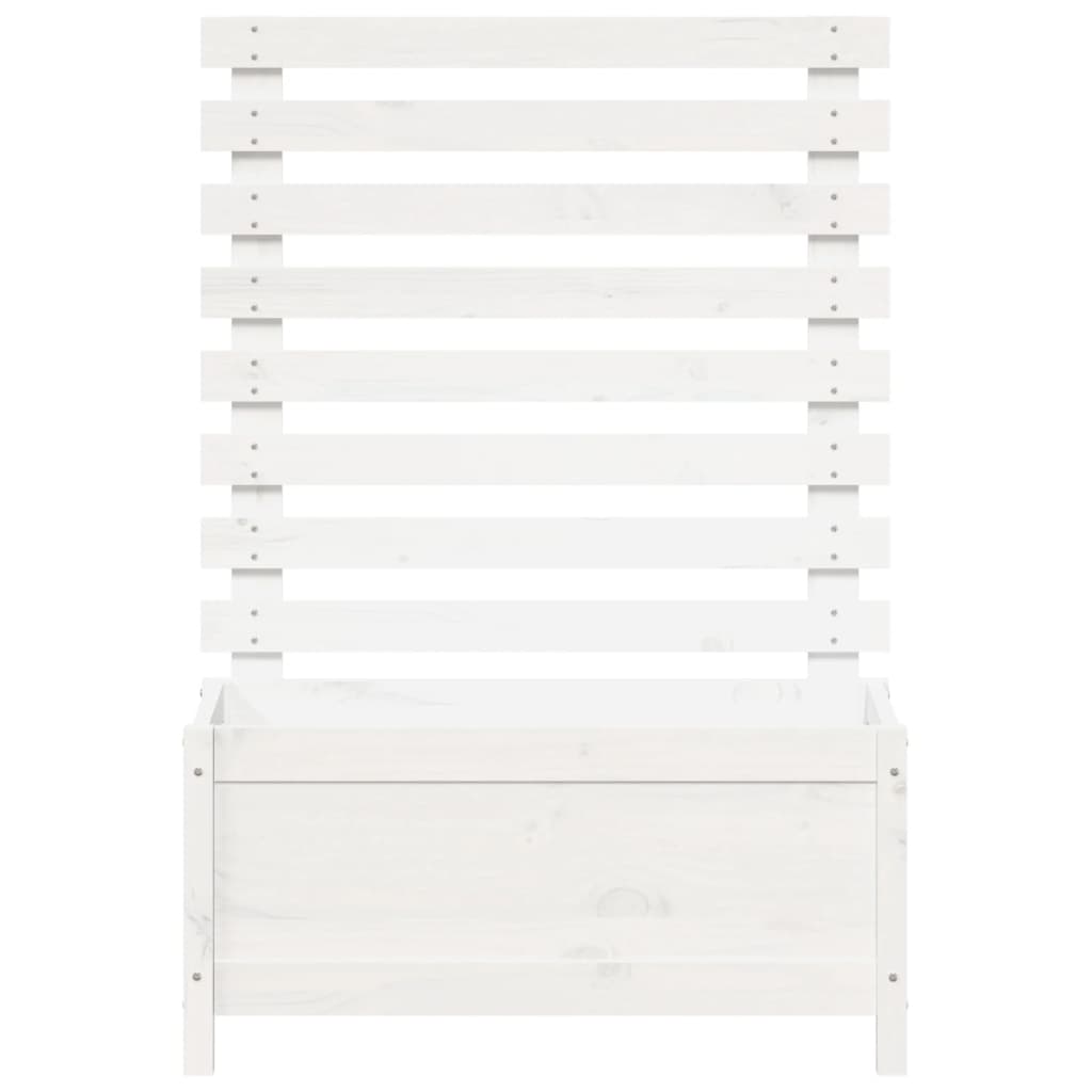 Hageplantekasse med stativ hvit 79x39,5x114 cm heltre furu