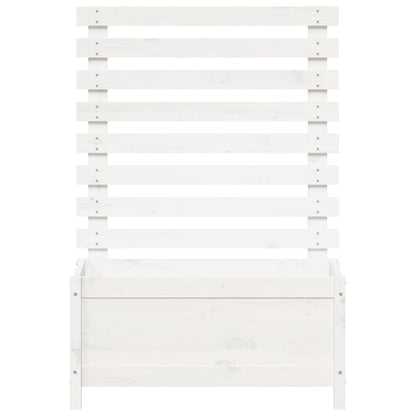 Hageplantekasse med stativ hvit 79x39,5x114 cm heltre furu