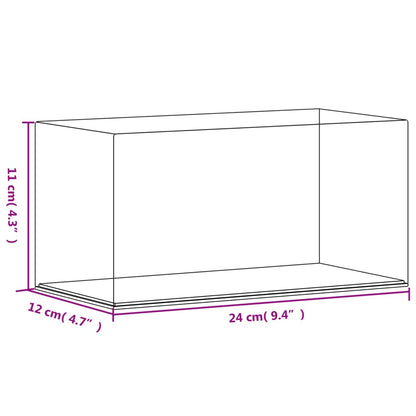 Visningsboks gjennomsiktig 24x12x11 cm akryl