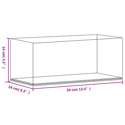 Visningsboks gjennomsiktig 34x16x14 cm akryl