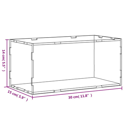 Visningsboks gjennomsiktig 30x15x14 cm akryl