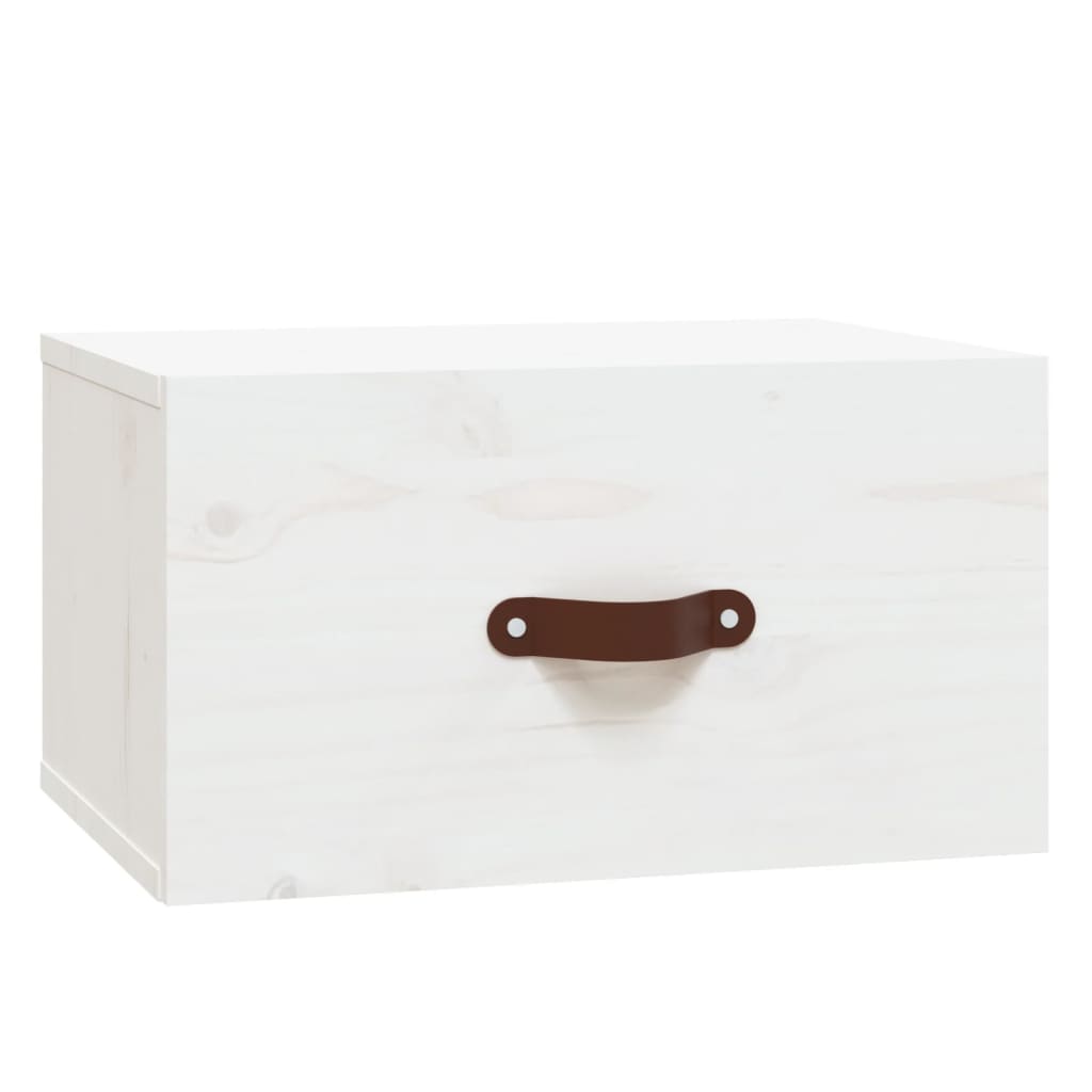 Veggmonterte nattbord 2 stk hvit 40x29,5x22 cm