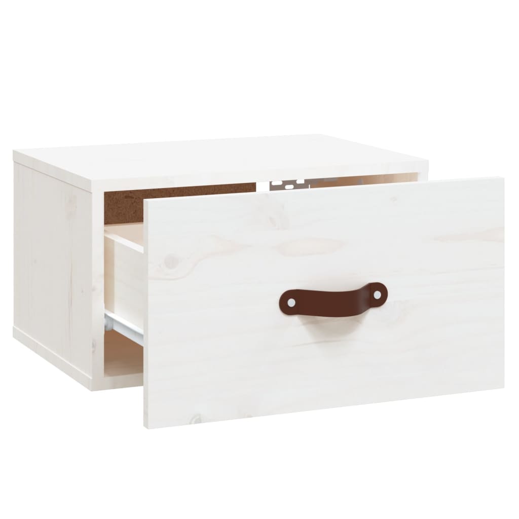 Veggmonterte nattbord 2 stk hvit 40x29,5x22 cm