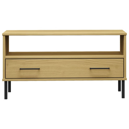 Salongbord med metallben brun 85x50x45 cm heltre OSLO