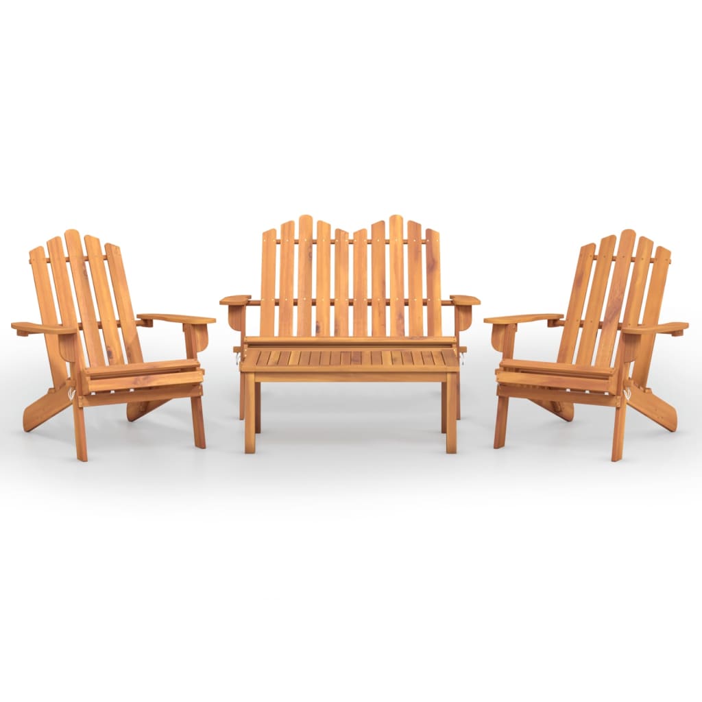 Adirondack loungesett 4 deler heltre akasie
