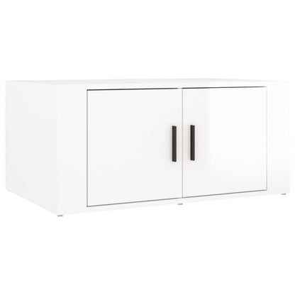 Salongbord høyglans hvit 80x50x36 cm konstruert tre