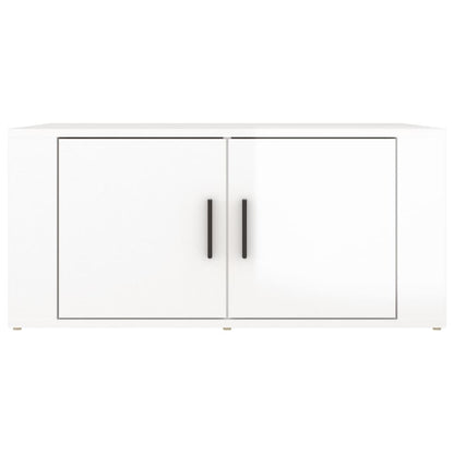 Salongbord høyglans hvit 80x50x36 cm konstruert tre