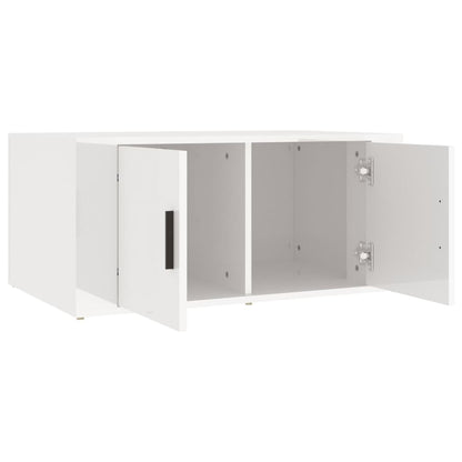 Salongbord høyglans hvit 80x50x36 cm konstruert tre