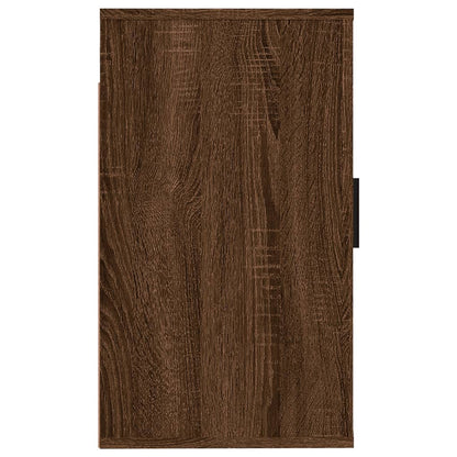 Vegghengt TV-benk brun eik 40x34,5x60 cm