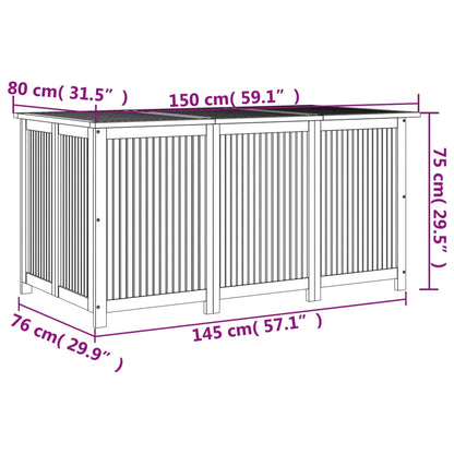 Putekasse 150x80x75 cm heltre akasie
