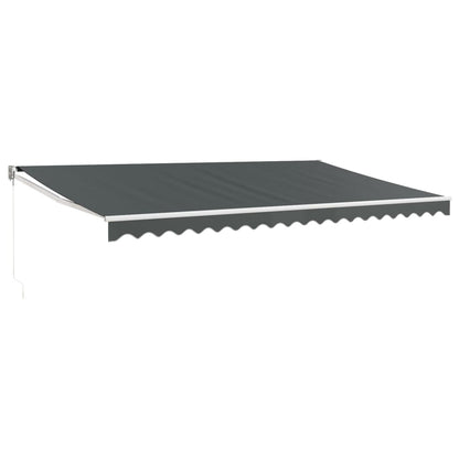 Uttrekkbar markise antrasitt 5x3 m stoff og aluminium