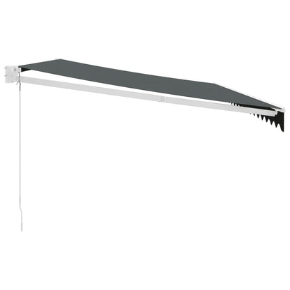 Uttrekkbar markise antrasitt 5x3 m stoff og aluminium
