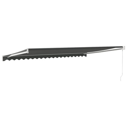 Uttrekkbar markise antrasitt 5x3 m stoff og aluminium